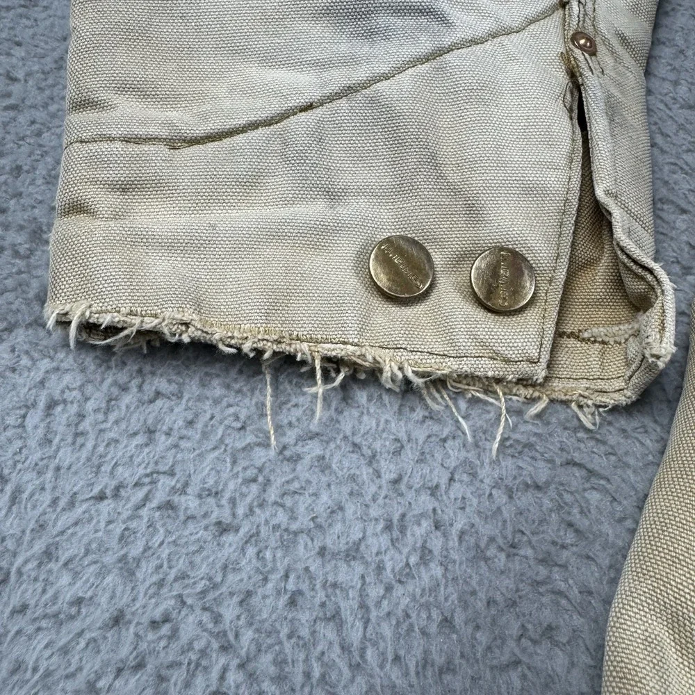 Vtg‎ Carhartt Jacket Size 44 Tan Blanket Lined 70s Chore Coat Canvas 6BLCL C06